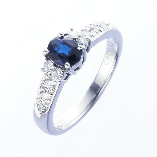 Ptブルーサファイアダイヤリング|名古屋栄｜婚約指輪、結婚指輪、真珠なら老舗宝石店池田商店